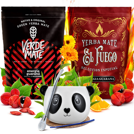 Yerba Mate set Verde Mate El Fuego Energia 2x500g + tillbehör