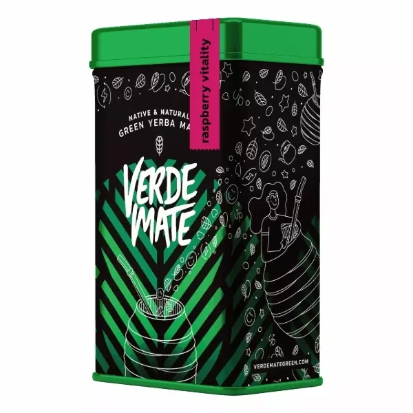 Yerbera - Konservburk + Verde Mate Grön hallon Vitality 0,5 kg 