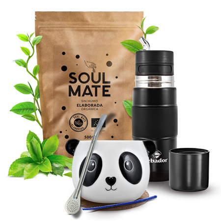 Yerba Mate Set Soul Mate Elaborada 500g 0,5kg Yerbomos + Kalebass + Bombilla