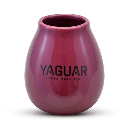 Kalebass i keramik med Yaguar-logotyp (lila) 350ml