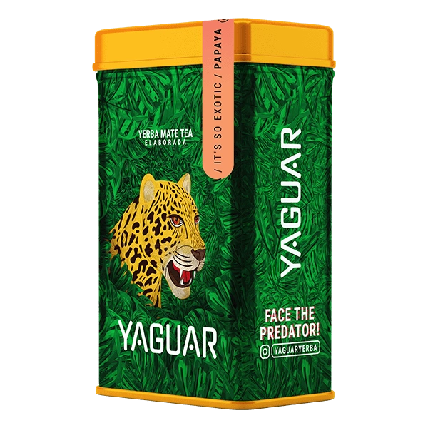 Yerbera - plåtburk + Yaguar Papaya 0,5 kg