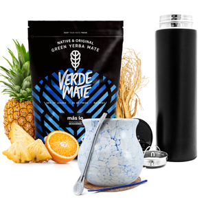 Set Yerba Verde Mate MAS IQ 500g Kalebass Termos