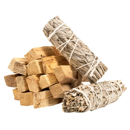 2 x Vit salvia rulle + Palo santo 200g set