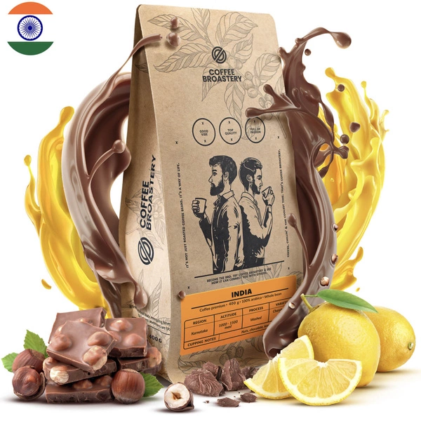 Coffee Broastery - Hela bönor kaffe India Karnataka Premium 400 g