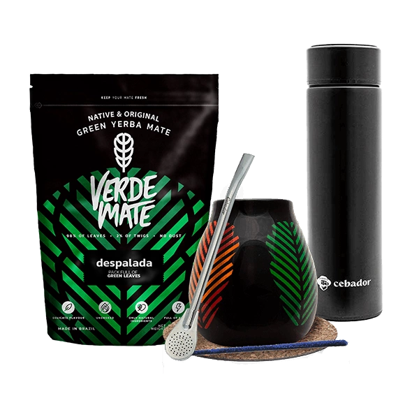 Set Yerba Verde Mate Grön 500g Termos Kalebass