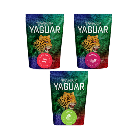 Yerba Mate Yaguar set olika sorter 3x500g