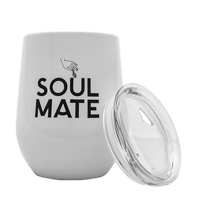 TermoLid - kärl i rostfritt stål med lock - Soul Mate (vit) - 350 ml