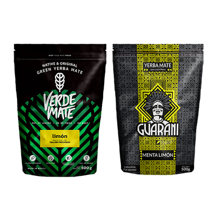 Verde Mate Grön Limon 500 g + Guarani Menta Limon 500 g