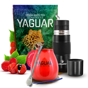 Yerba Mate Set Yaguar Energia 500g 0,5kg Yerbomos + Kalebass + Bombilla