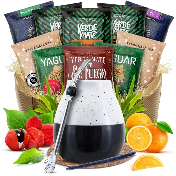 Presentförpackning Yerba Mate kalebass bombilla 10x50g