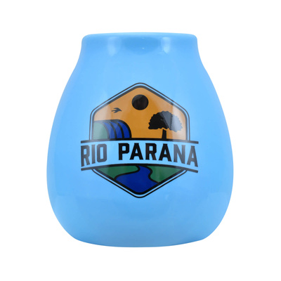 Kalebass i keramik med Rio Parana-logotyp (blå) 330 ml