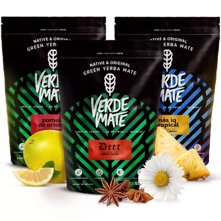 Yerba mate set Verde Mate Grön Mas IQ 3x500 1,5kg